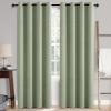 MIULEE 90 Inches Linen Textured Curtains for Bedroom 100% Blackout Thermal Insulated Natural Beige Grommet Room Darkening Curtains & Drapes Luxury Decor for Living Room Nursery 52 x 90 Inch (2 Panels)(Sage Green)