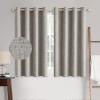 MIULEE 90 Inches Linen Textured Curtains for Bedroom 100% Blackout Thermal Insulated Natural Beige Grommet Room Darkening Curtains & Drapes Luxury Decor for Living Room Nursery 52 x 90 Inch (2 Panels)(Warm Taupe)