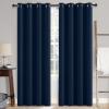 MIULEE 90 Inches Linen Textured Curtains for Bedroom 100% Blackout Thermal Insulated Natural Beige Grommet Room Darkening Curtains & Drapes Luxury Decor for Living Room Nursery 52 x 90 Inch (2 Panels)(Midnight Blue)