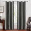 MIULEE 90 Inches Linen Textured Curtains for Bedroom 100% Blackout Thermal Insulated Natural Beige Grommet Room Darkening Curtains & Drapes Luxury Decor for Living Room Nursery 52 x 90 Inch (2 Panels)(Dark Grey)