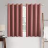 MIULEE 90 Inches Linen Textured Curtains for Bedroom 100% Blackout Thermal Insulated Natural Beige Grommet Room Darkening Curtains & Drapes Luxury Decor for Living Room Nursery 52 x 90 Inch (2 Panels)(Dusty Rose)