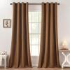 MIULEE 90 Inches Linen Textured Curtains for Bedroom 100% Blackout Thermal Insulated Natural Beige Grommet Room Darkening Curtains & Drapes Luxury Decor for Living Room Nursery 52 x 90 Inch (2 Panels)(Brown)