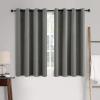 MIULEE 90 Inches Linen Textured Curtains for Bedroom 100% Blackout Thermal Insulated Natural Beige Grommet Room Darkening Curtains & Drapes Luxury Decor for Living Room Nursery 52 x 90 Inch (2 Panels)(Dark Grey)