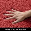 MIULEE Burnt Orange Extra Thick Non Slip Bathroom Rug Fall Shaggy Soft Bath Mat Plush Microfiber Absorbent Water for Shower Tub Machine Washable (16×24 Inches)(Coral)