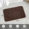 MIULEE Burnt Orange Extra Thick Non Slip Bathroom Rug Fall Shaggy Soft Bath Mat Plush Microfiber Absorbent Water for Shower Tub Machine Washable (16×24 Inches)(Brown)
