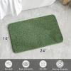 MIULEE Burnt Orange Extra Thick Non Slip Bathroom Rug Fall Shaggy Soft Bath Mat Plush Microfiber Absorbent Water for Shower Tub Machine Washable (16×24 Inches)(Moss Green)