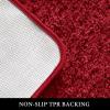 MIULEE Burnt Orange Extra Thick Non Slip Bathroom Rug Fall Shaggy Soft Bath Mat Plush Microfiber Absorbent Water for Shower Tub Machine Washable (16×24 Inches)(Red)