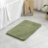 MIULEE Burnt Orange Extra Thick Non Slip Bathroom Rug Fall Shaggy Soft Bath Mat Plush Microfiber Absorbent Water for Shower Tub Machine Washable (16×24 Inches)(Sage)