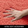 MIULEE Burnt Orange Extra Thick Non Slip Bathroom Rug Fall Shaggy Soft Bath Mat Plush Microfiber Absorbent Water for Shower Tub Machine Washable (16×24 Inches)(Living Coral)