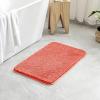 MIULEE Burnt Orange Extra Thick Non Slip Bathroom Rug Fall Shaggy Soft Bath Mat Plush Microfiber Absorbent Water for Shower Tub Machine Washable (16×24 Inches)(Living Coral)