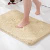 MIULEE Burnt Orange Extra Thick Non Slip Bathroom Rug Fall Shaggy Soft Bath Mat Plush Microfiber Absorbent Water for Shower Tub Machine Washable (16×24 Inches)(Camel)