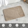 MIULEE Burnt Orange Extra Thick Non Slip Bathroom Rug Fall Shaggy Soft Bath Mat Plush Microfiber Absorbent Water for Shower Tub Machine Washable (16×24 Inches)(Tan)