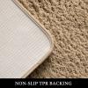 MIULEE Burnt Orange Extra Thick Non Slip Bathroom Rug Fall Shaggy Soft Bath Mat Plush Microfiber Absorbent Water for Shower Tub Machine Washable (16×24 Inches)(Camel)