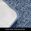 MIULEE Burnt Orange Extra Thick Non Slip Bathroom Rug Fall Shaggy Soft Bath Mat Plush Microfiber Absorbent Water for Shower Tub Machine Washable (16×24 Inches)(Dusty Blue)
