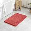 MIULEE Burnt Orange Extra Thick Non Slip Bathroom Rug Fall Shaggy Soft Bath Mat Plush Microfiber Absorbent Water for Shower Tub Machine Washable (16×24 Inches)(Coral)