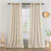 MIULEE Chocolate Brown Linen Curtains 90 Inch Long for Bedroom Living Room, Soft Thick Linen Textured Window Drapes Semi Sheer Light Filtering Back Tab Rod Pocket Burlap Look Decor, 2 Panels(Linen)