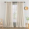 MIULEE Chocolate Brown Linen Curtains 90 Inch Long for Bedroom Living Room, Soft Thick Linen Textured Window Drapes Semi Sheer Light Filtering Back Tab Rod Pocket Burlap Look Decor, 2 Panels(Beige)