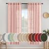 MIULEE Chocolate Brown Linen Curtains 90 Inch Long for Bedroom Living Room, Soft Thick Linen Textured Window Drapes Semi Sheer Light Filtering Back Tab Rod Pocket Burlap Look Decor, 2 Panels(Blush Pink)