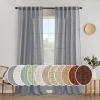 MIULEE Chocolate Brown Linen Curtains 90 Inch Long for Bedroom Living Room, Soft Thick Linen Textured Window Drapes Semi Sheer Light Filtering Back Tab Rod Pocket Burlap Look Decor, 2 Panels(Grey)