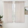 MIULEE Chocolate Brown Linen Curtains 90 Inch Long for Bedroom Living Room, Soft Thick Linen Textured Window Drapes Semi Sheer Light Filtering Back Tab Rod Pocket Burlap Look Decor, 2 Panels(Bleached Linen)