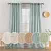 MIULEE Chocolate Brown Linen Curtains 90 Inch Long for Bedroom Living Room, Soft Thick Linen Textured Window Drapes Semi Sheer Light Filtering Back Tab Rod Pocket Burlap Look Decor, 2 Panels(Aqua)