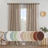 MIULEE Chocolate Brown Linen Curtains 90 Inch Long for Bedroom Living Room, Soft Thick Linen Textured Window Drapes Semi Sheer Light Filtering Back Tab Rod Pocket Burlap Look Decor, 2 Panels(Taupe)