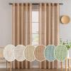 MIULEE Chocolate Brown Linen Curtains 90 Inch Long for Bedroom Living Room, Soft Thick Linen Textured Window Drapes Semi Sheer Light Filtering Back Tab Rod Pocket Burlap Look Decor, 2 Panels(Linen Brown)
