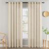 MIULEE Chocolate Brown Linen Curtains 90 Inch Long for Bedroom Living Room, Soft Thick Linen Textured Window Drapes Semi Sheer Light Filtering Back Tab Rod Pocket Burlap Look Decor, 2 Panels(Linen)