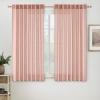 MIULEE Chocolate Brown Linen Curtains 90 Inch Long for Bedroom Living Room, Soft Thick Linen Textured Window Drapes Semi Sheer Light Filtering Back Tab Rod Pocket Burlap Look Decor, 2 Panels(Blush Pink)