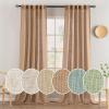 MIULEE Chocolate Brown Linen Curtains 90 Inch Long for Bedroom Living Room, Soft Thick Linen Textured Window Drapes Semi Sheer Light Filtering Back Tab Rod Pocket Burlap Look Decor, 2 Panels(Linen Brown)