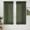 MIULEE Chocolate Brown Linen Curtains 90 Inch Long for Bedroom Living Room, Soft Thick Linen Textured Window Drapes Semi Sheer Light Filtering Back Tab Rod Pocket Burlap Look Decor, 2 Panels(Olive Green)