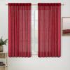 MIULEE Chocolate Brown Linen Curtains 90 Inch Long for Bedroom Living Room, Soft Thick Linen Textured Window Drapes Semi Sheer Light Filtering Back Tab Rod Pocket Burlap Look Decor, 2 Panels(Burgundy Red)