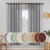 MIULEE Chocolate Brown Linen Curtains 90 Inch Long for Bedroom Living Room, Soft Thick Linen Textured Window Drapes Semi Sheer Light Filtering Back Tab Rod Pocket Burlap Look Decor, 2 Panels(Grey)