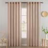 MIULEE Chocolate Brown Linen Curtains 90 Inch Long for Bedroom Living Room, Soft Thick Linen Textured Window Drapes Semi Sheer Light Filtering Back Tab Rod Pocket Burlap Look Decor, 2 Panels(Natural Beige)