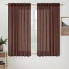 MIULEE Chocolate Brown Linen Curtains 90 Inch Long for Bedroom Living Room, Soft Thick Linen Textured Window Drapes Semi Sheer Light Filtering Back Tab Rod Pocket Burlap Look Decor, 2 Panels(Warm Brown)