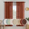 MIULEE Chocolate Brown Linen Curtains 90 Inch Long for Bedroom Living Room, Soft Thick Linen Textured Window Drapes Semi Sheer Light Filtering Back Tab Rod Pocket Burlap Look Decor, 2 Panels(Burnt Orange)