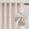 MIULEE Chocolate Brown Linen Curtains 90 Inch Long for Bedroom Living Room, Soft Thick Linen Textured Window Drapes Semi Sheer Light Filtering Back Tab Rod Pocket Burlap Look Decor, 2 Panels(Natural Linen White)
