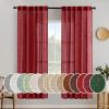 MIULEE Chocolate Brown Linen Curtains 90 Inch Long for Bedroom Living Room, Soft Thick Linen Textured Window Drapes Semi Sheer Light Filtering Back Tab Rod Pocket Burlap Look Decor, 2 Panels(Burgundy Red)