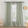 MIULEE Chocolate Brown Linen Curtains 90 Inch Long for Bedroom Living Room, Soft Thick Linen Textured Window Drapes Semi Sheer Light Filtering Back Tab Rod Pocket Burlap Look Decor, 2 Panels(Sage)