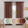 MIULEE Chocolate Brown Linen Curtains 90 Inch Long for Bedroom Living Room, Soft Thick Linen Textured Window Drapes Semi Sheer Light Filtering Back Tab Rod Pocket Burlap Look Decor, 2 Panels(Warm Brown)