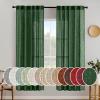 MIULEE Chocolate Brown Linen Curtains 90 Inch Long for Bedroom Living Room, Soft Thick Linen Textured Window Drapes Semi Sheer Light Filtering Back Tab Rod Pocket Burlap Look Decor, 2 Panels(Emerald Green)