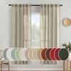 MIULEE Chocolate Brown Linen Curtains 90 Inch Long for Bedroom Living Room, Soft Thick Linen Textured Window Drapes Semi Sheer Light Filtering Back Tab Rod Pocket Burlap Look Decor, 2 Panels(Oatmeal)