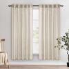 MIULEE Chocolate Brown Linen Curtains 90 Inch Long for Bedroom Living Room, Soft Thick Linen Textured Window Drapes Semi Sheer Light Filtering Back Tab Rod Pocket Burlap Look Decor, 2 Panels(Cream)