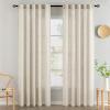 MIULEE Chocolate Brown Linen Curtains 90 Inch Long for Bedroom Living Room, Soft Thick Linen Textured Window Drapes Semi Sheer Light Filtering Back Tab Rod Pocket Burlap Look Decor, 2 Panels(Cream)