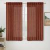 MIULEE Chocolate Brown Linen Curtains 90 Inch Long for Bedroom Living Room, Soft Thick Linen Textured Window Drapes Semi Sheer Light Filtering Back Tab Rod Pocket Burlap Look Decor, 2 Panels(Burnt Orange)