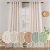 MIULEE Chocolate Brown Linen Curtains 90 Inch Long for Bedroom Living Room, Soft Thick Linen Textured Window Drapes Semi Sheer Light Filtering Back Tab Rod Pocket Burlap Look Decor, 2 Panels(Natural Linen White)