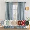MIULEE Chocolate Brown Linen Curtains 90 Inch Long for Bedroom Living Room, Soft Thick Linen Textured Window Drapes Semi Sheer Light Filtering Back Tab Rod Pocket Burlap Look Decor, 2 Panels(Stone Blue)