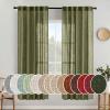 MIULEE Chocolate Brown Linen Curtains 90 Inch Long for Bedroom Living Room, Soft Thick Linen Textured Window Drapes Semi Sheer Light Filtering Back Tab Rod Pocket Burlap Look Decor, 2 Panels(Light Olive Green)
