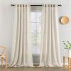 MIULEE Chocolate Brown Linen Curtains 90 Inch Long for Bedroom Living Room, Soft Thick Linen Textured Window Drapes Semi Sheer Light Filtering Back Tab Rod Pocket Burlap Look Decor, 2 Panels(Cream)