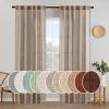 MIULEE Chocolate Brown Linen Curtains 90 Inch Long for Bedroom Living Room, Soft Thick Linen Textured Window Drapes Semi Sheer Light Filtering Back Tab Rod Pocket Burlap Look Decor, 2 Panels(Taupe)